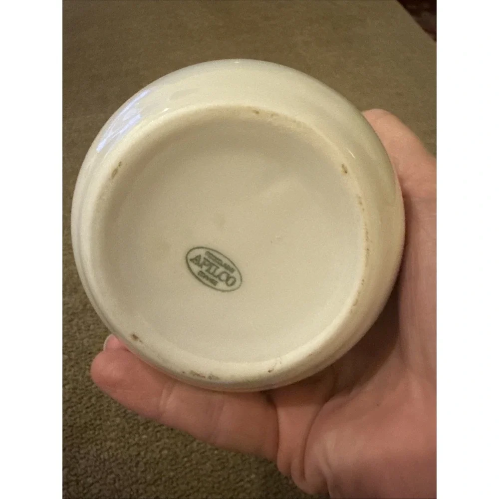 Apilco White Porcelain Creamer Glossy Round Handles France (TD)